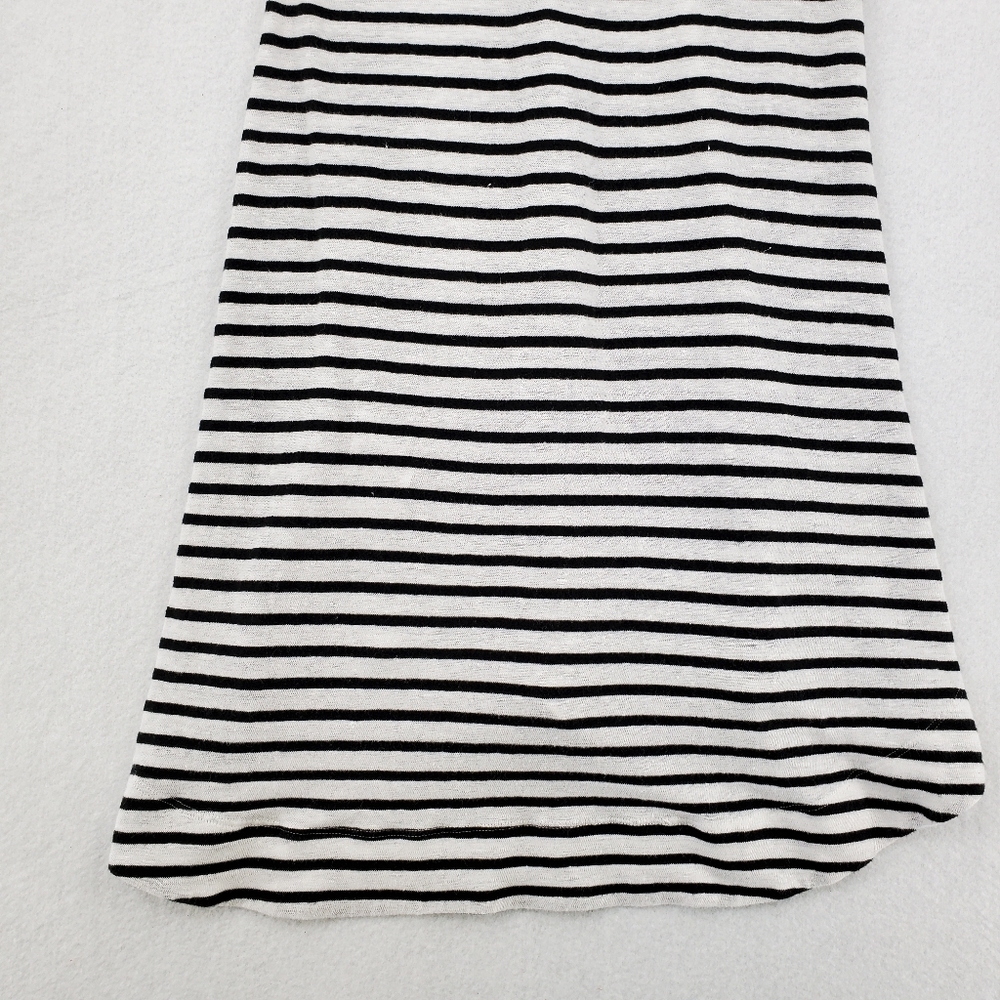 Banana Republic Dress Linen Blend Womens Size Small Striped Black White - Picture 8 of 9